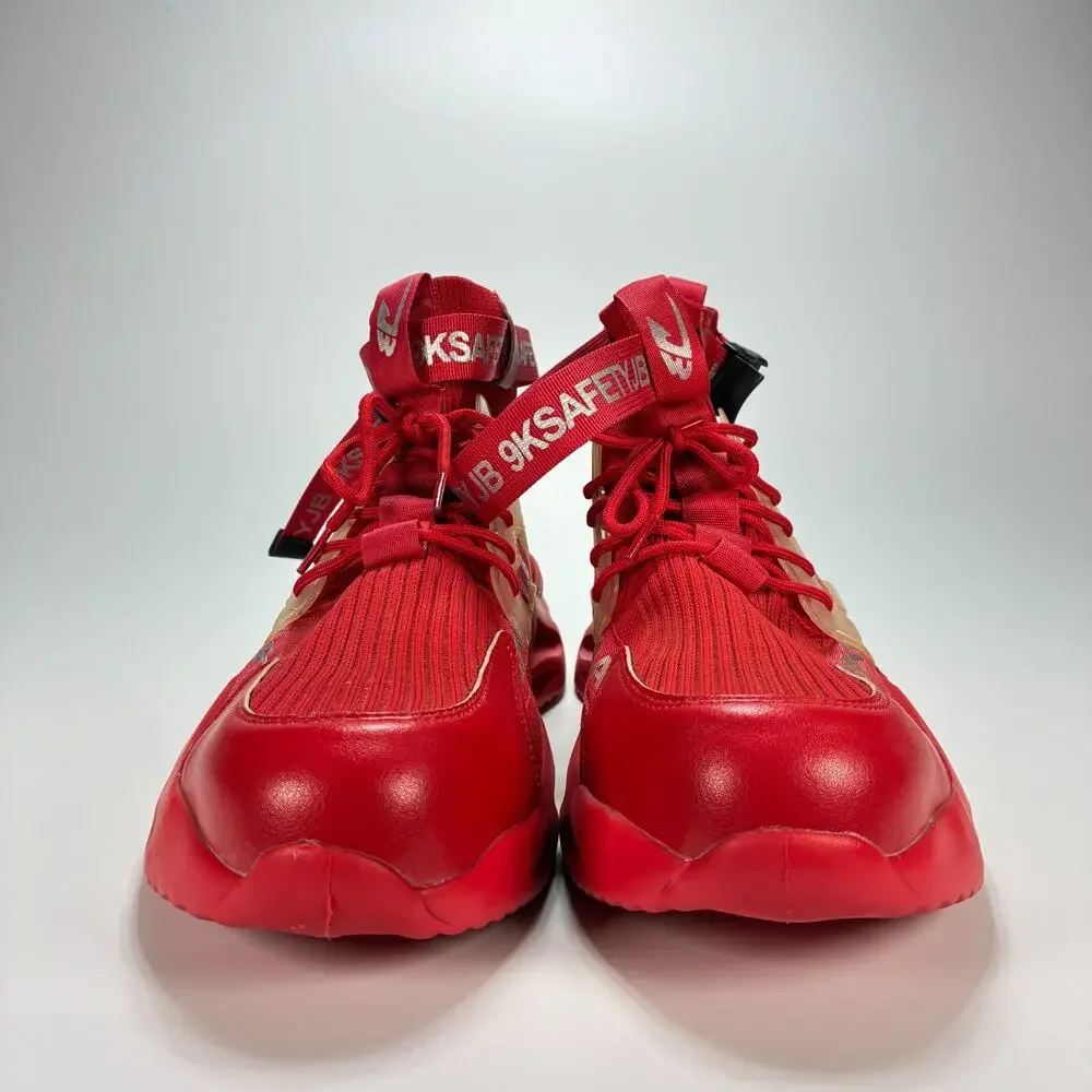 9K Safety JB Red High Top Adjustable Ankle Straps Sneakers Work Boots Mens Sz 13
